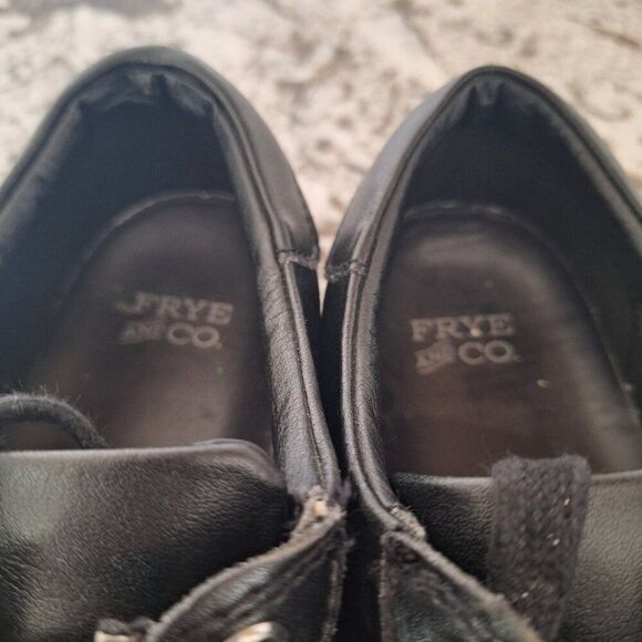Frye and Co Black Leather Sneakers Sz 9.5 - Picture 6 of 10